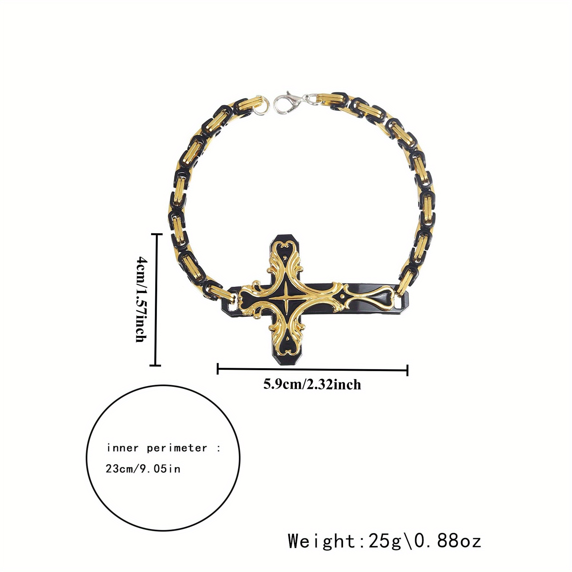 Multi-Color Cross Double-Layer Stainless Steel Bracelet
